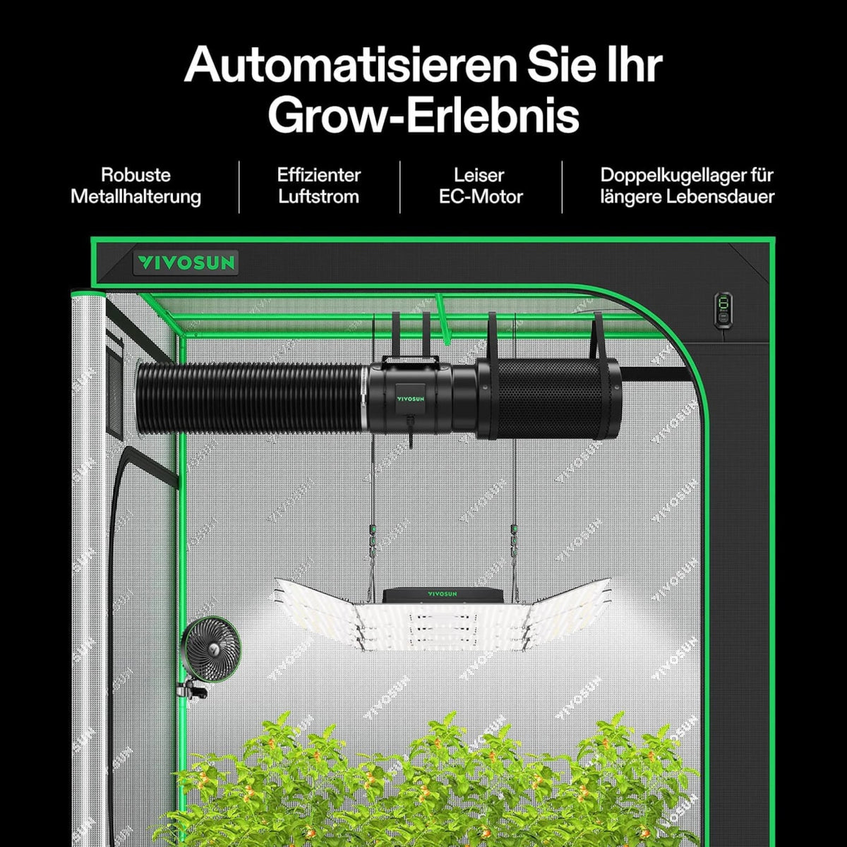 VIVOSUN AeroZesh G8 mit E12-Geschwindigkeitsregler
