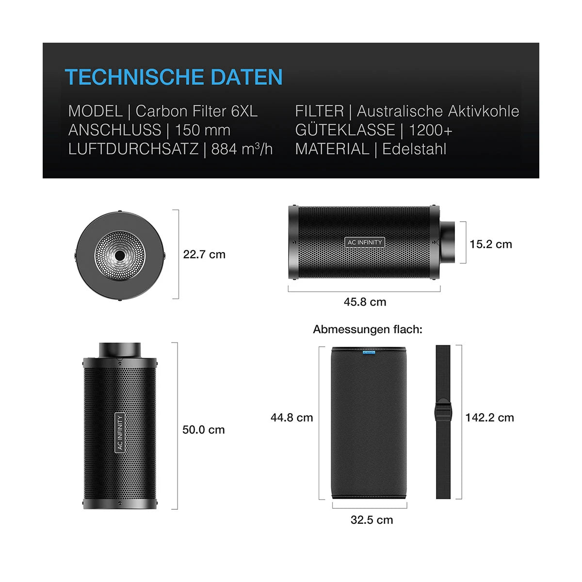 AC-Infinity-aktivkohlefilter-xl-150mm-technische-Daten