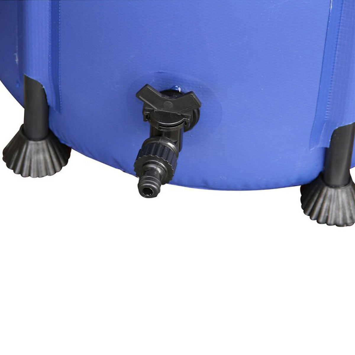 Autopot Flexitank 750L Nahaufnahme des Ablasshahns an der Unterseite des Wassertanks.