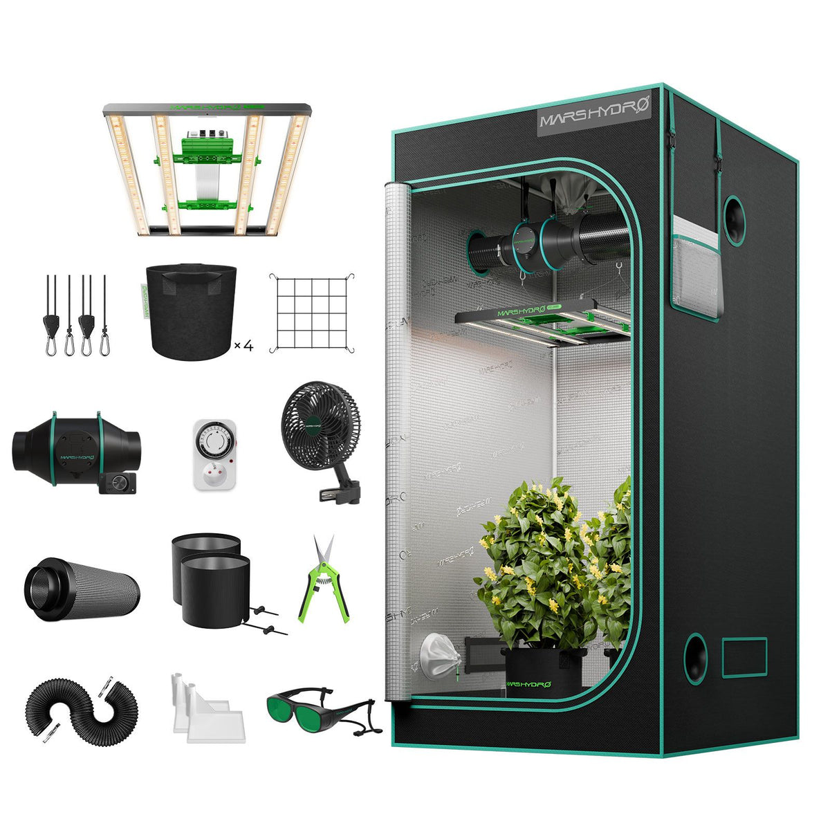 Mars Hydro Komplettset FC 3000-EVO 300W LED 100x100x180 cm