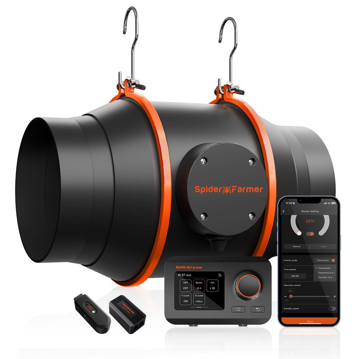 Spider-Farmer-150mm-Inline-Fan-mit-GGS-Controller-1