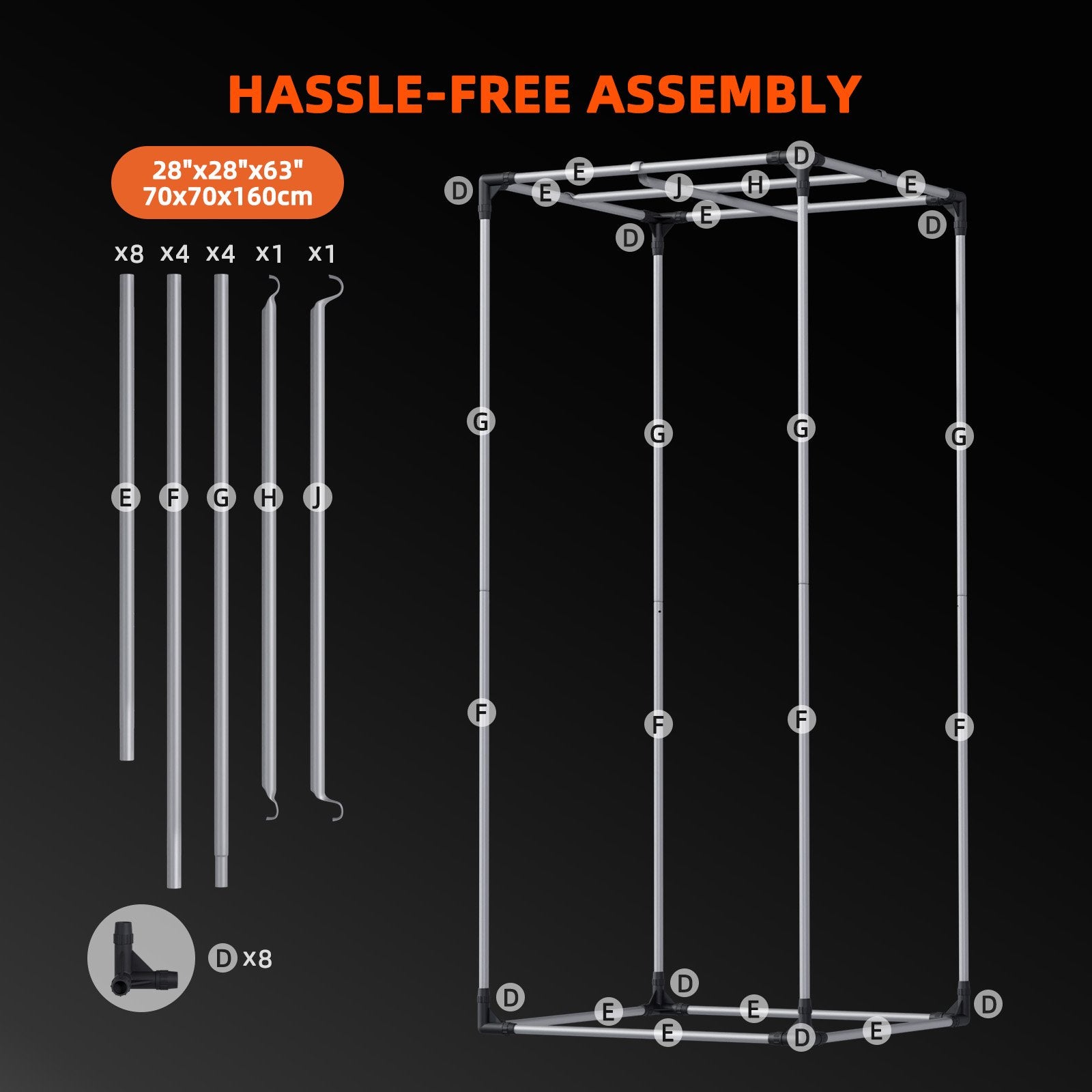Spider Farmer Growbox 70x70x160 cm Indoor Growzelt