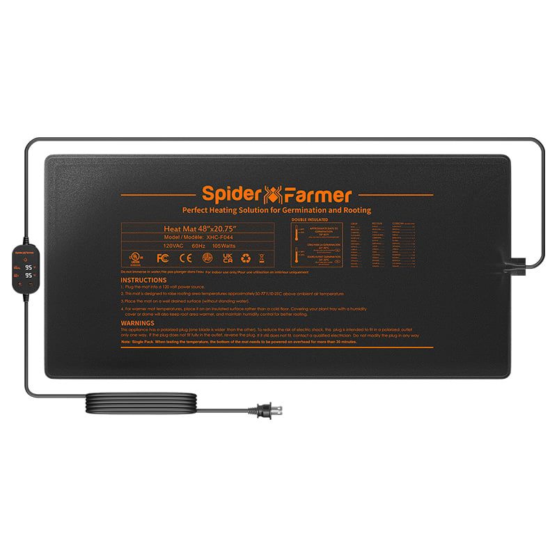 Spider Farmer Heizmatte 121x52 cm mit Thermostat 105W