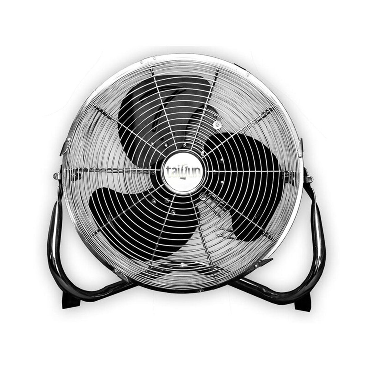 Taifun Bodenventilator 45 cm: Leistungsstarker Taifun Bodenventilator mit 45 cm Durchmesser, schwarzem Standfuß und Schutzgitter, ideal für eine effektive Luftzirkulation in großen Räumen.