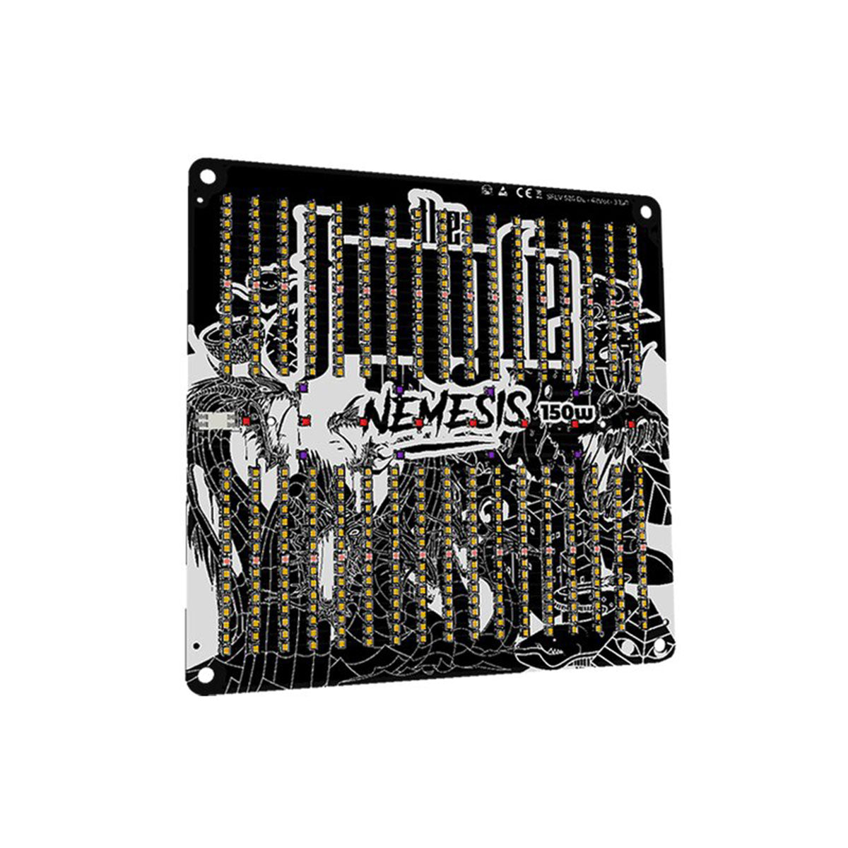 Abbildung des Jungle LED Jackson NEMESIS 150W Panels mit detaillierter Grafik und LED-Leuchten.