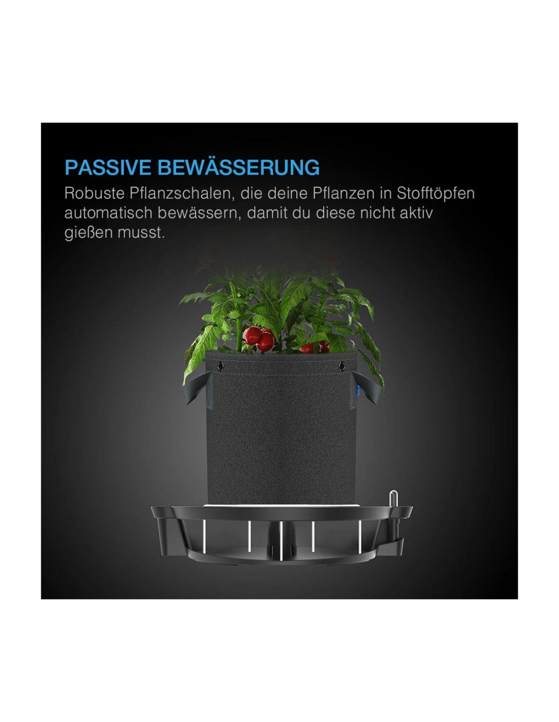 Bewässerungsbasis zur Selbstbewässerung von Stofftöpfen 4er-Pack