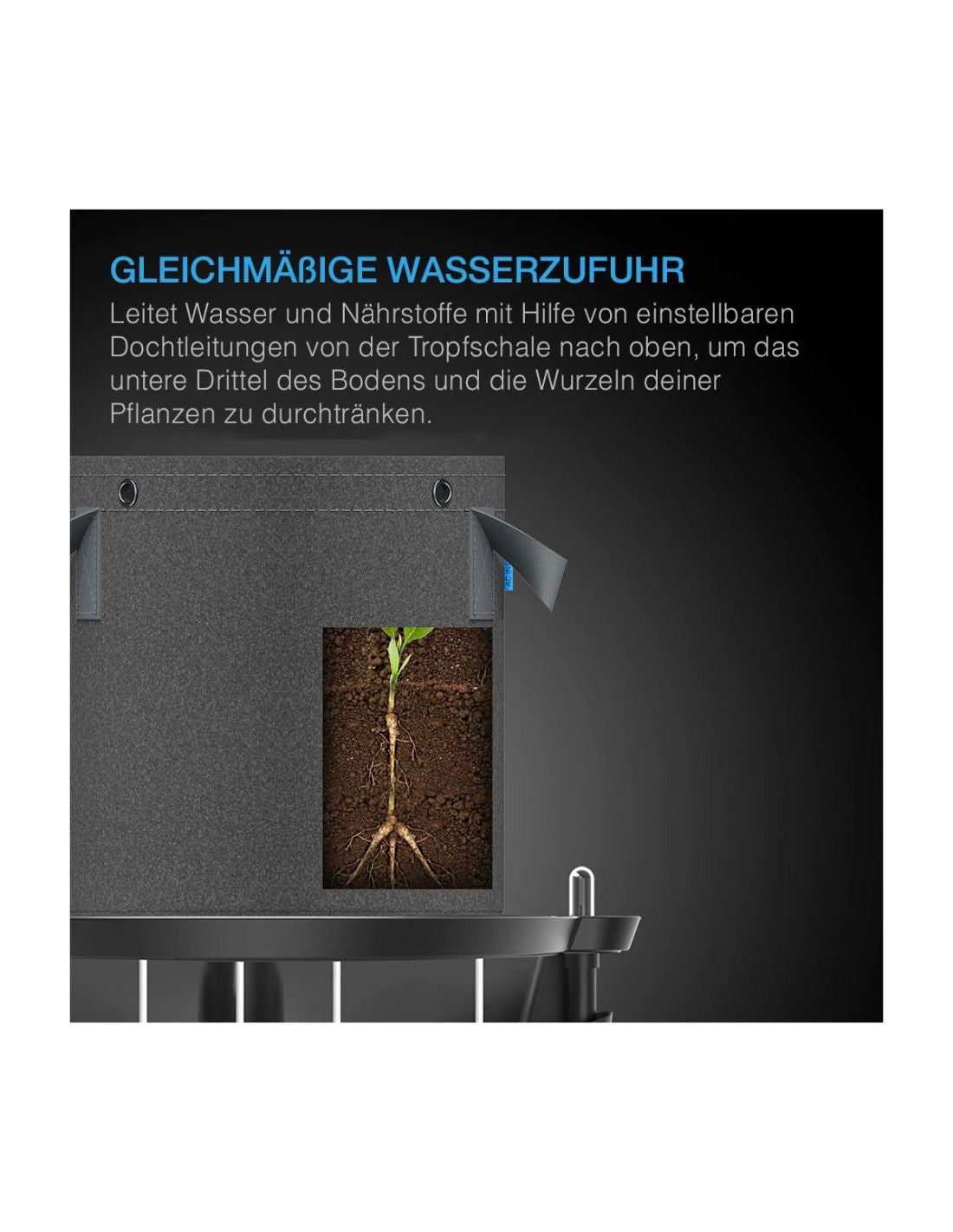Bewässerungsbasis zur Selbstbewässerung von Stofftöpfen 4er-Pack