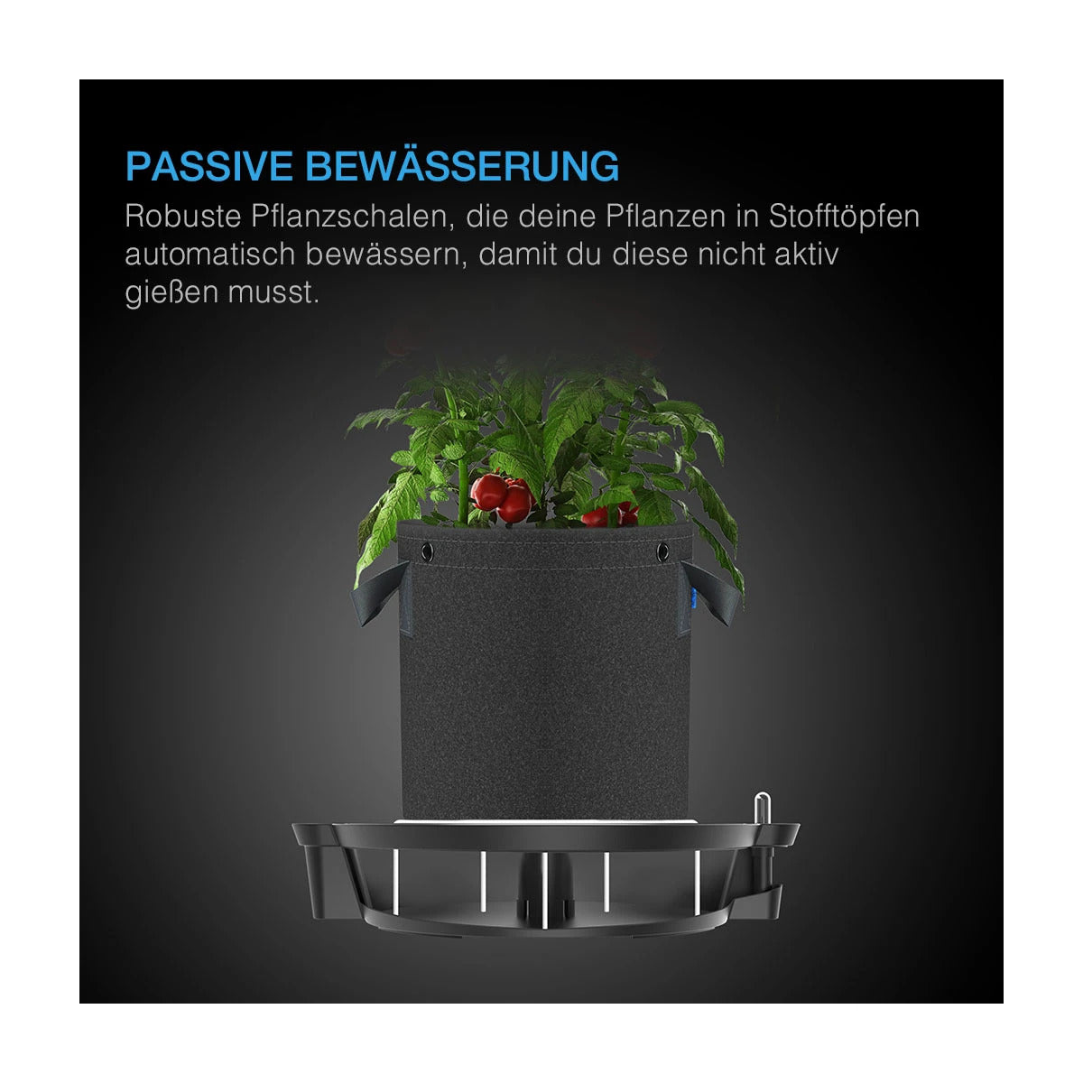 Bewässerungsbasis XL zur Selbstbewässerung von Stofftöpfen 4er-Pack