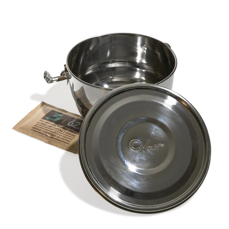 Luft- und Lichtdichter Aufbewahrungsbehälter aus Edelstahl mit Feuchtigkeits-Pads