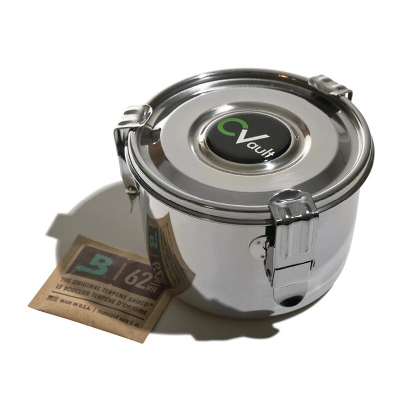 Luft- und Lichtdichter Aufbewahrungsbehälter aus Edelstahl mit Feuchtigkeits-Pads