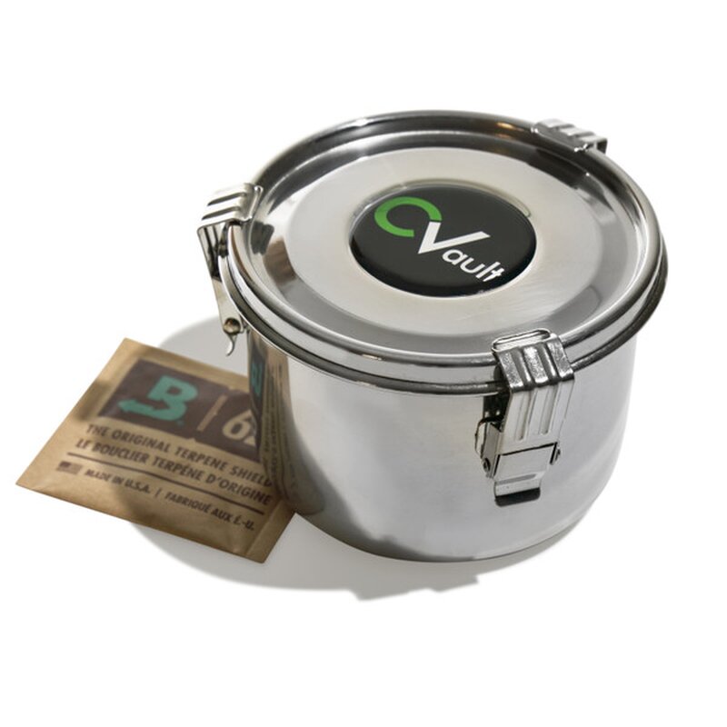 Luft- und Lichtdichter Aufbewahrungsbehälter aus Edelstahl mit Feuchtigkeits-Pads