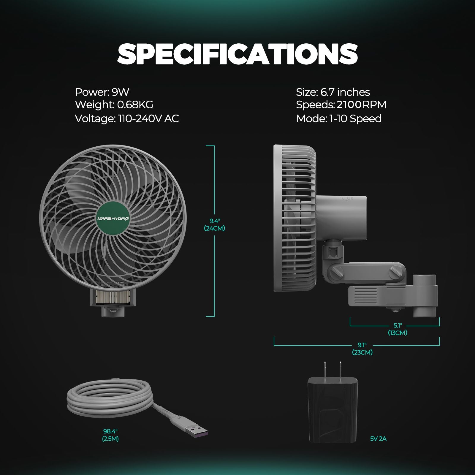 Mars Hydro Clip Ventilator Ø 15 cm