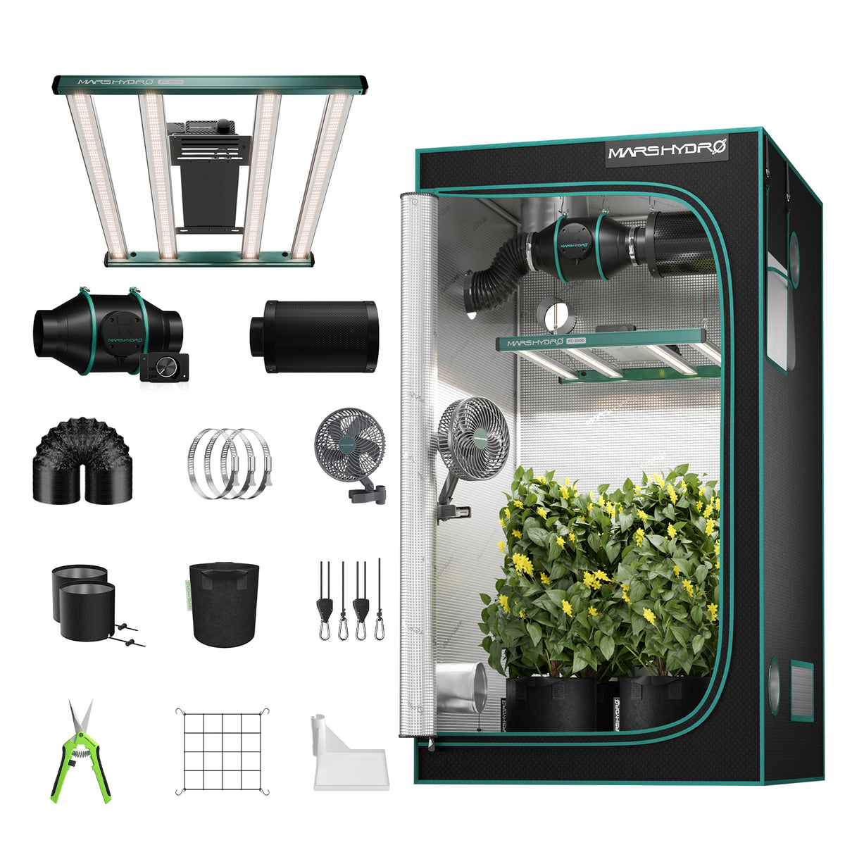 Mars Hydro Komplettset FC 3000 300W LED 100x100x180 cm