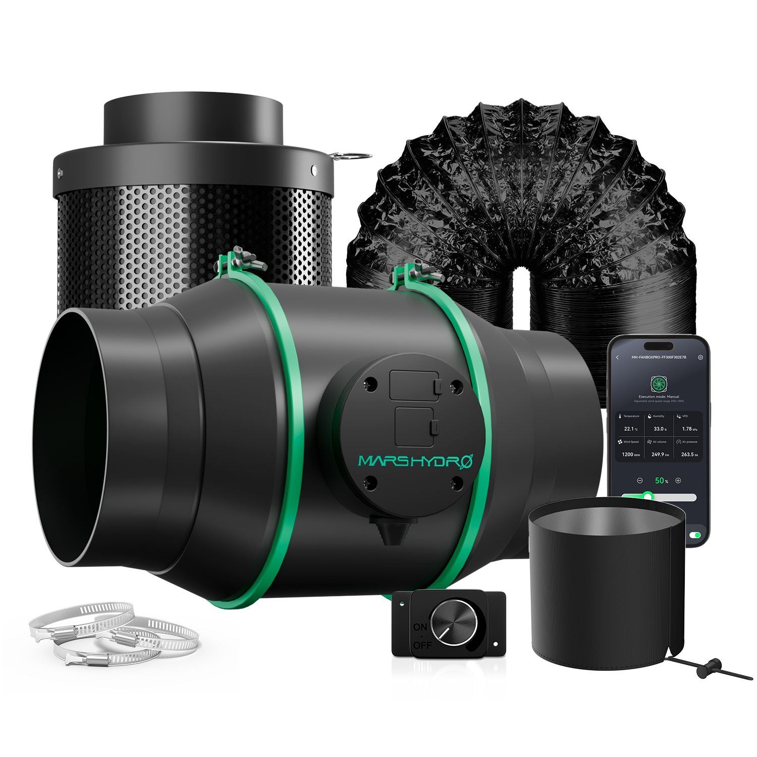 Mars Hydro iFresh 6" Abluftset 150 mm bis 686 m³/h