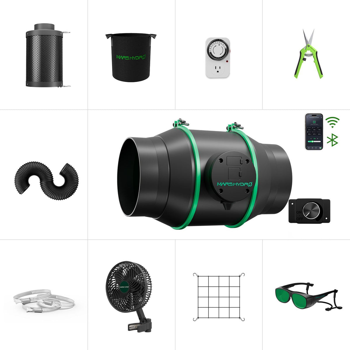 Mars Hydro iFresh 6" Abluft Komplettset 150 mm bis 686 m³/h