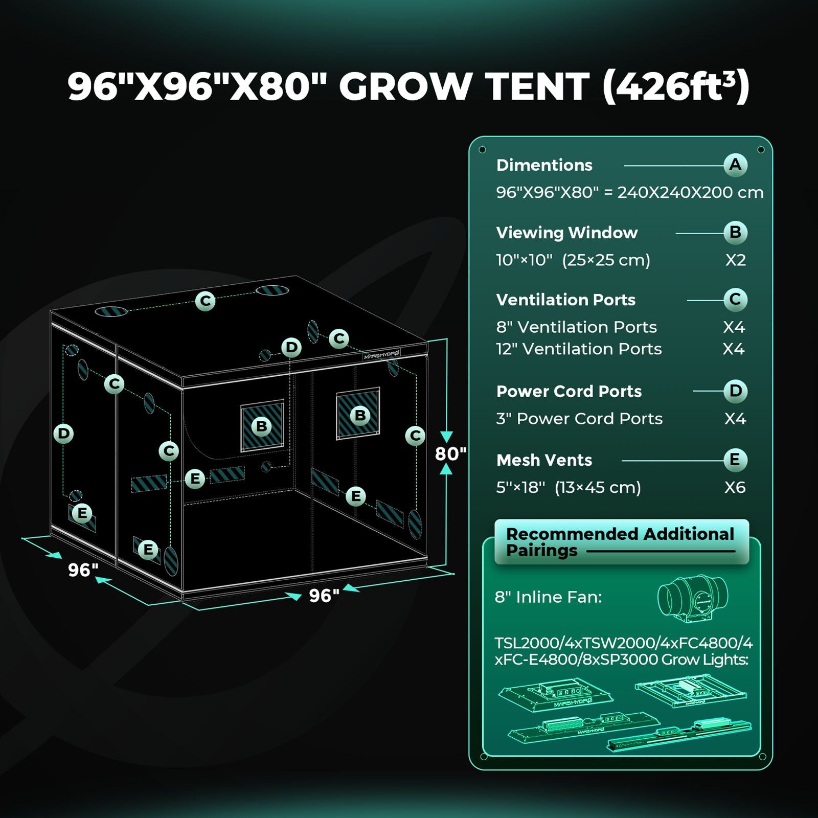 Mars Hydro Growbox 240x240x200 cm