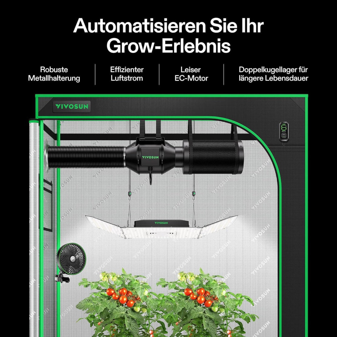 VIVOSUN AeroZesh G4 Smart Luftfiltration Kit 10 cm mit E12-Geschwindigkeitsregler