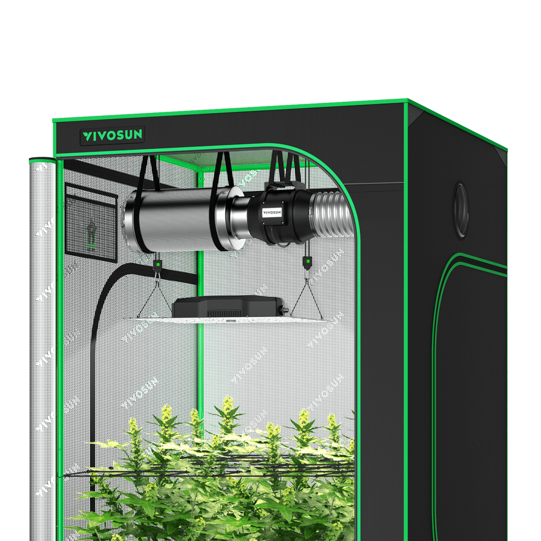 VIVOSUN Growbox Komplettset 120x120x200 cm mit VS4000 LED