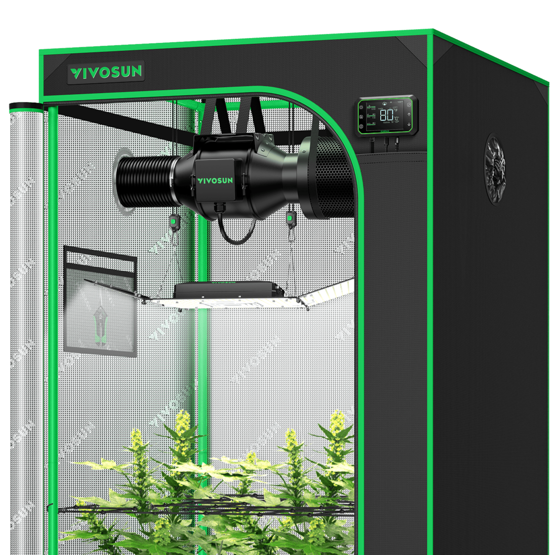 vivosun-komplettset-90x90-growbox-200w-Ansicht