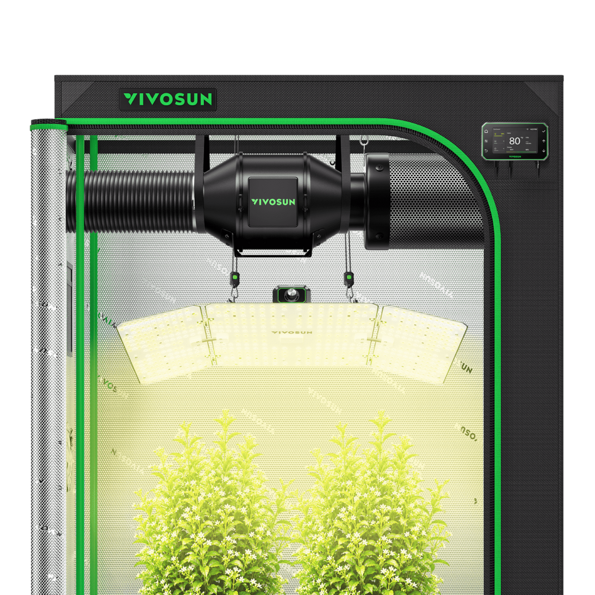 VIVOSUN Growbox Komplettset 120x60x180 cm 200W LED