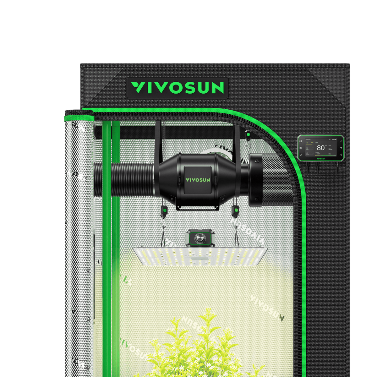 VIVOSUN Growbox Komplettset 60x60x120 cm LumaLight 100W