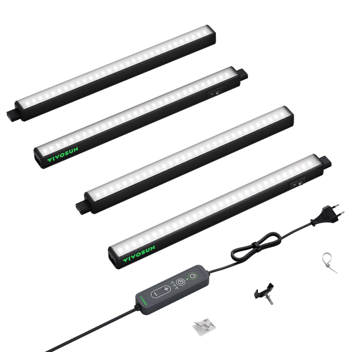 VIVOSUN T5 Linear 28 W LED Pflanzenbeleuchtung 4er Set 30 cm mit Timer und Dimmer