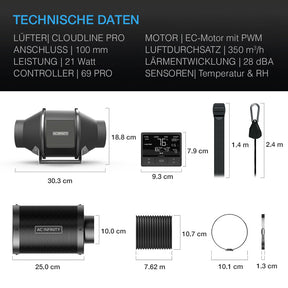 AC-Infinity-100-mm-Luftfilter-Set-PRO-mit-inline-ventilator-und-smart-controller-und-aktivkohlefilter-technische-daten-und-lieferumfang