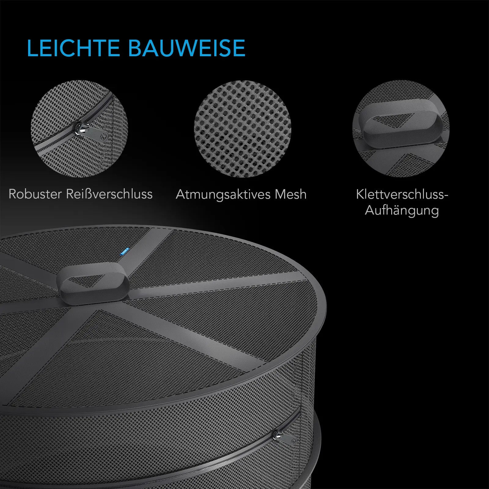 AC Infinity hängendes Trockengestell, 60 cm Durchmesser, acht Ebenen