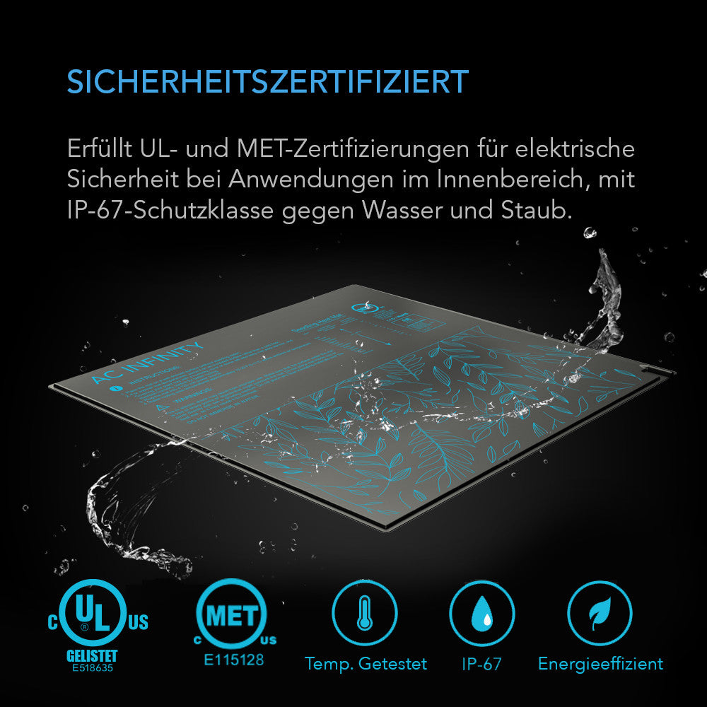AC Infinity SUNCORE S3, wasserfeste Heizmatte für Keimlinge mit Heizungs-Controller, 25,4 cm x 52,7 cm