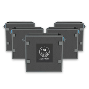 AC Infinity hochbelastbare, quadratische, wiederverwendbare Stofftöpfe, 11 Liter, 5er-Pack