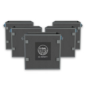 AC Infinity hochbelastbare, quadratische, wiederverwendbare Stofftöpfe, 19 Liter, 5er-Pack