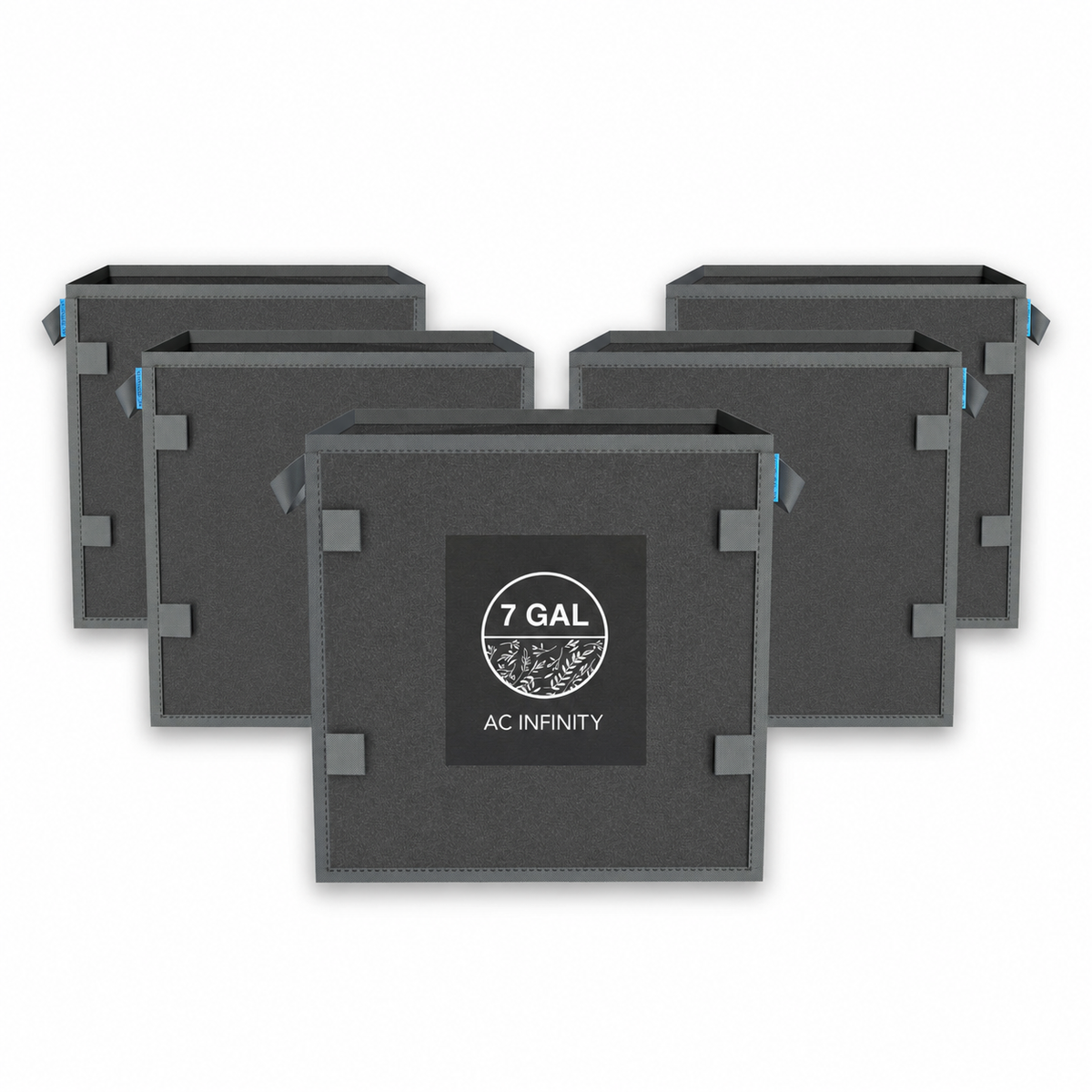 AC Infinity hochbelastbare, quadratische, wiederverwendbare Stofftöpfe, 26,5 Liter, 5er-Pack