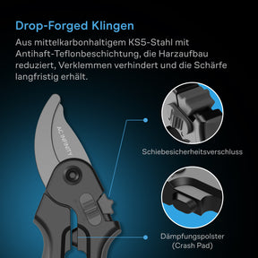AC Infinity Präzisionsschere aus KS5-Mittelkarbonstahl, 20,3 cm Bypass-Klingen