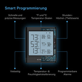 AC Infinity Smart Hygrometer B2 mit Display und internem Klimasensor