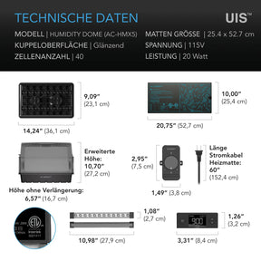 AC Infinity Stecklings-Gewächshaus mit Höhenverlängerung mit Samsung EVO, Heizmatte 5x8-Tablett