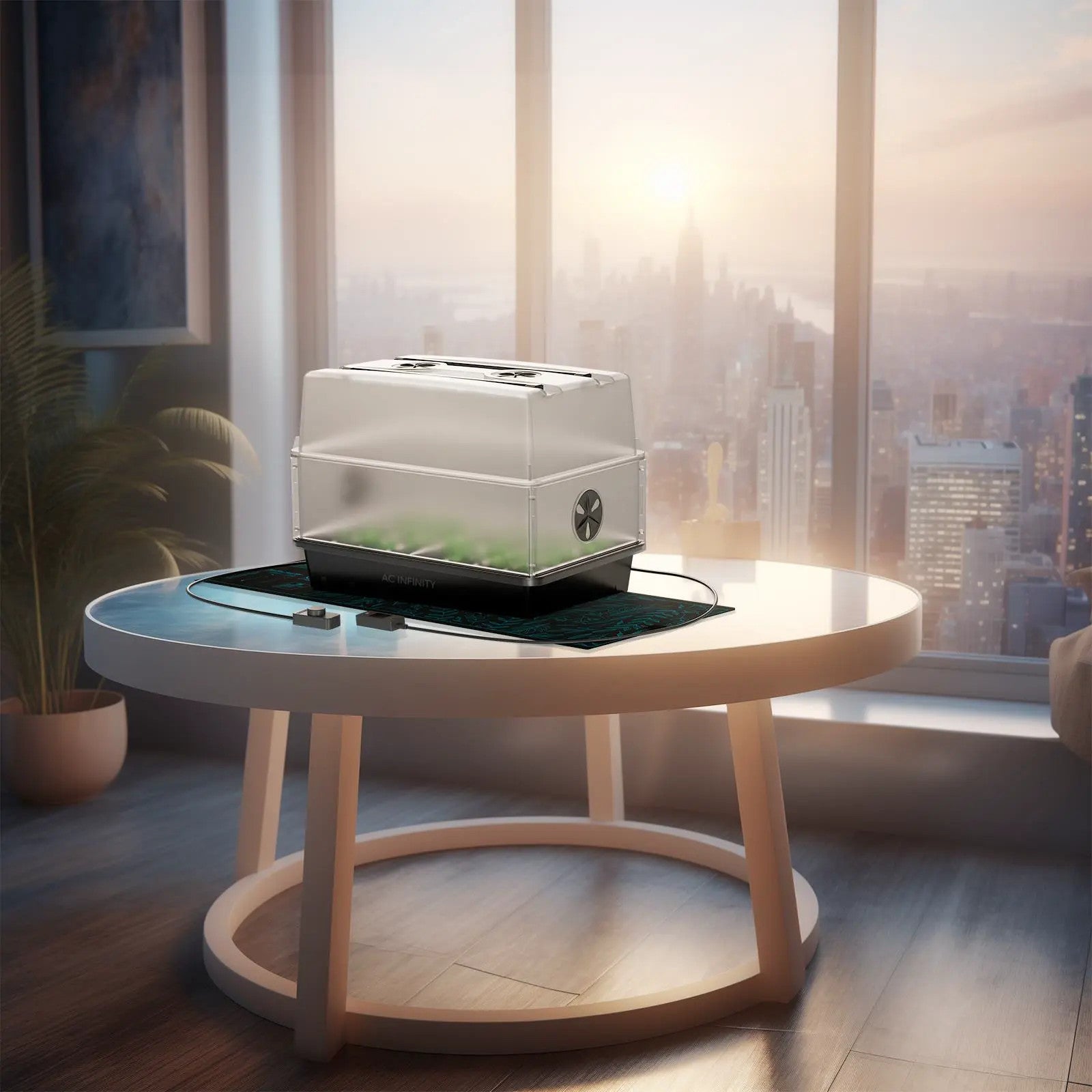 AC Infinity Stecklings-Gewächshaus mit Höhenverlängerung mit Samsung EVO, Heizmatte 5x8-Tablett