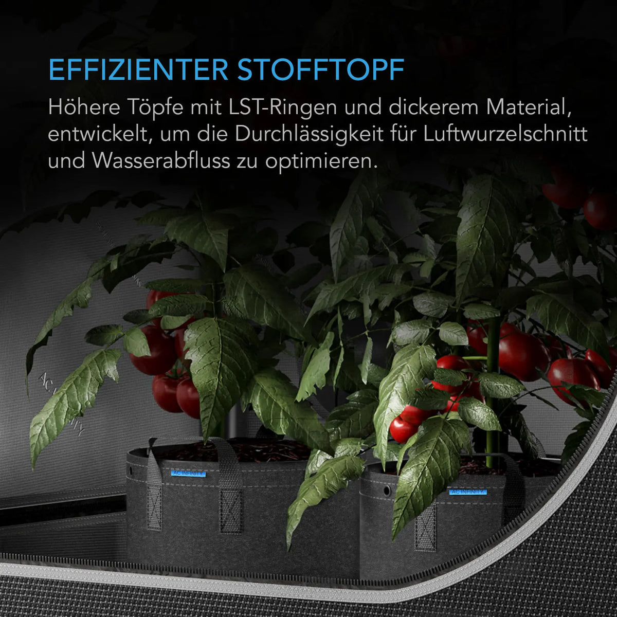 AC Infinity hochbelastbare wiederverwendbare Stofftöpfe, 3,8 Liter, 5er-Pack
