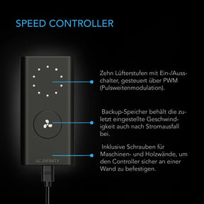 CLOUDLINE A4, Inline-Rohrventilator, 100 mm, Drehzahlregler
