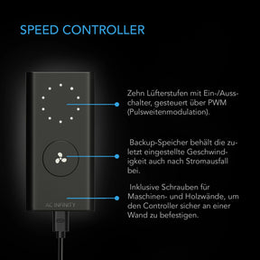 CLOUDLINE A8, Inline-Rohrventilator, 200 mm, Drehzahlregler