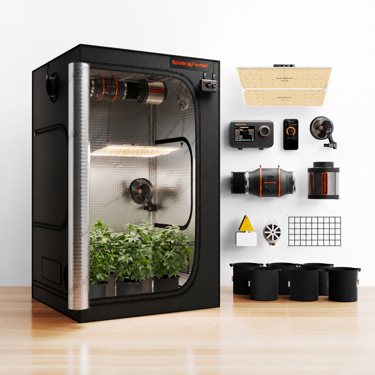 Spider Farmer SF4000 Growbox Komplettset 120 x 120 x 200 cm mit GGS Controller