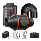 Spider Farmer Abluftset 100 mm EC-Lüfter mit Geschwindigkeitsregler– 350 m³/h