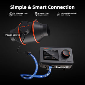 Spider Farmer Abluftset 150 mm EC-Lüfter mit GGS Controller – 686 m³/h