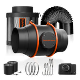 Spider Farmer Abluftset 150 mm EC-Lüfter mit Geschwindigkeitsregler– 686 m³/h