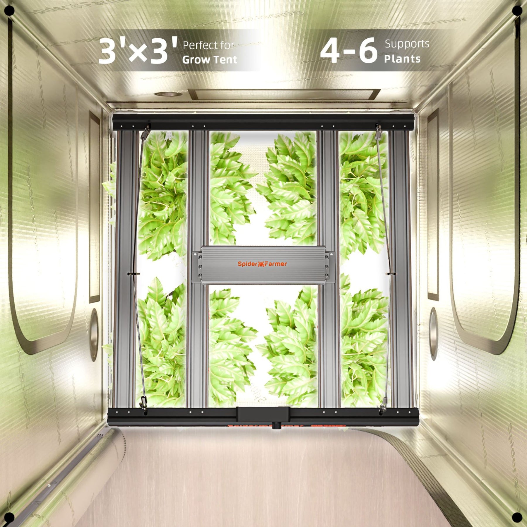 Spider Farmer Komplettset 90x90x180 cm Growbox Kit G3000 mit GGS Controller