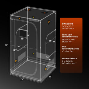Spider Farmer Komplettset 90x90x180 cm Growbox Kit G3000 mit GGS Controller