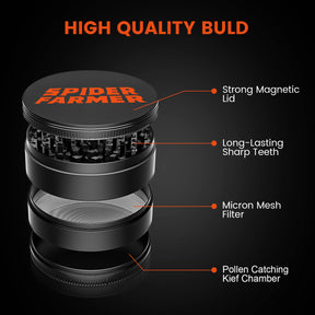 Spider Farmer Alu-Grinder 4-teilig Ø 59 mm