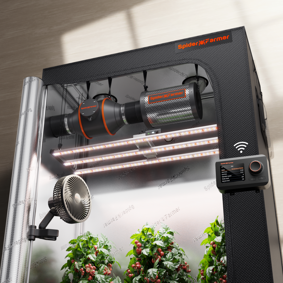 Spider Farmer Komplettset 140x70x200 cm Growbox Kit G4500 LED mit GGS Controller
