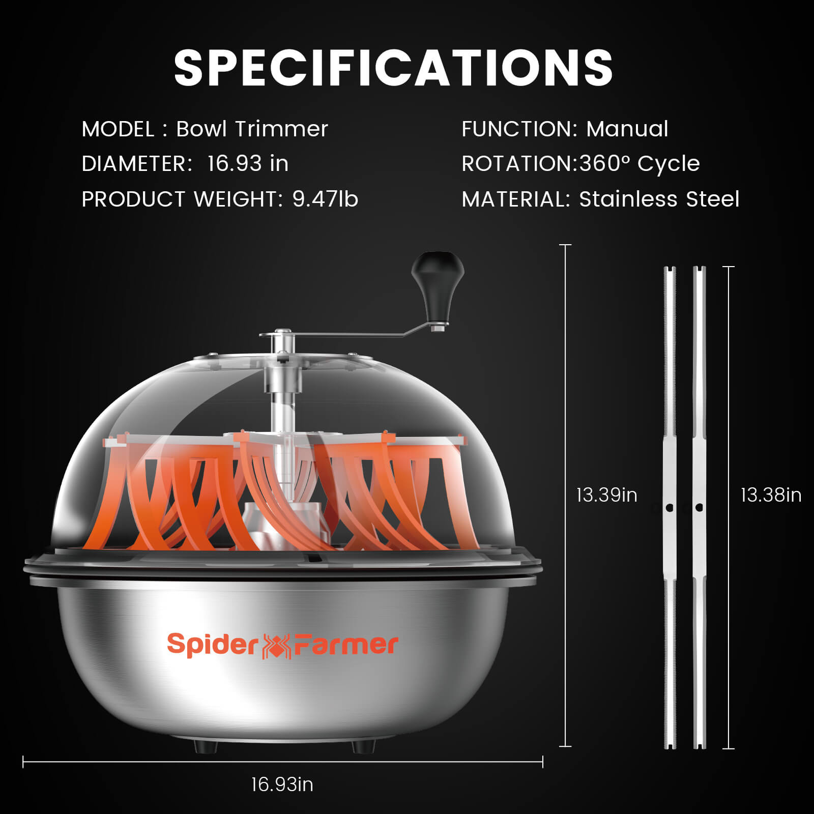 Spider Farmer Bud Leaf Bowl Trimmer Ø 40 cm