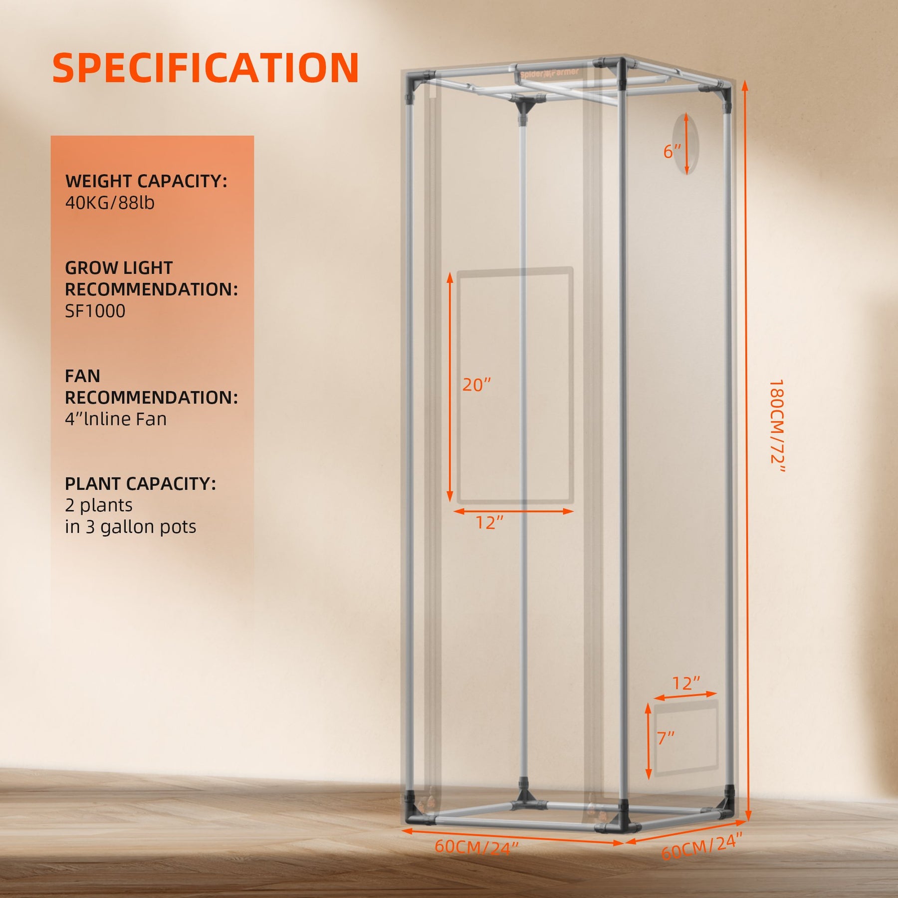 Spider-Farmer-SF-60x60x180-Growzelt-Pro-6