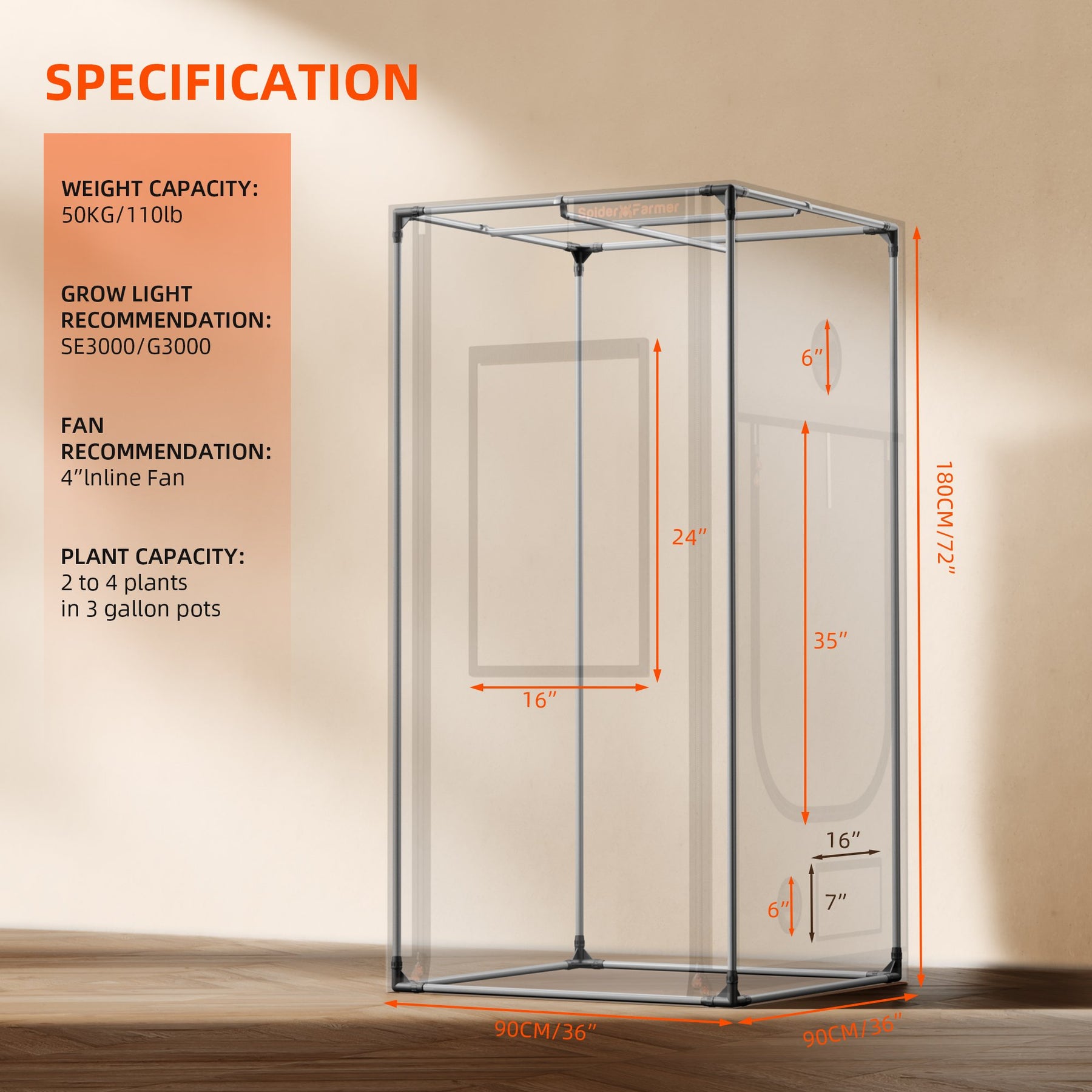 Spider-Farmer-SF-90x90x180-Growzelt-Pro-4